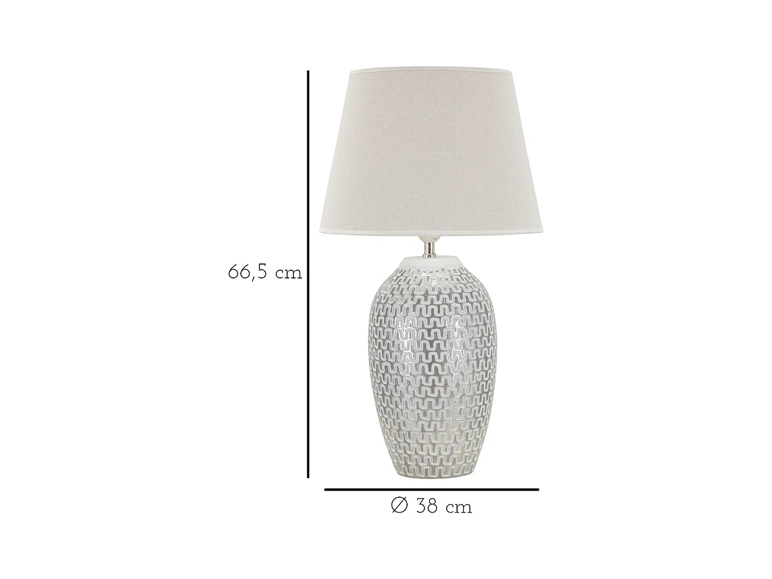 Lampe à Poser en Résine "Wave" 65cm Blanc