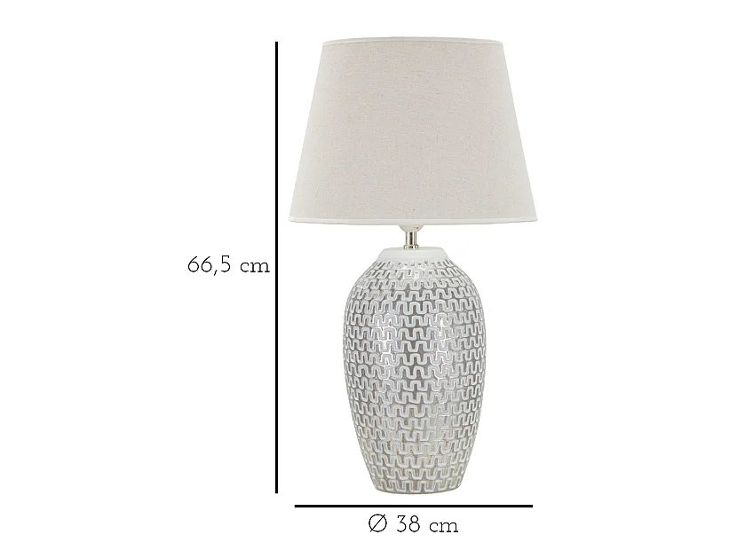 Lampe à Poser en Résine "Wave" 65cm Blanc