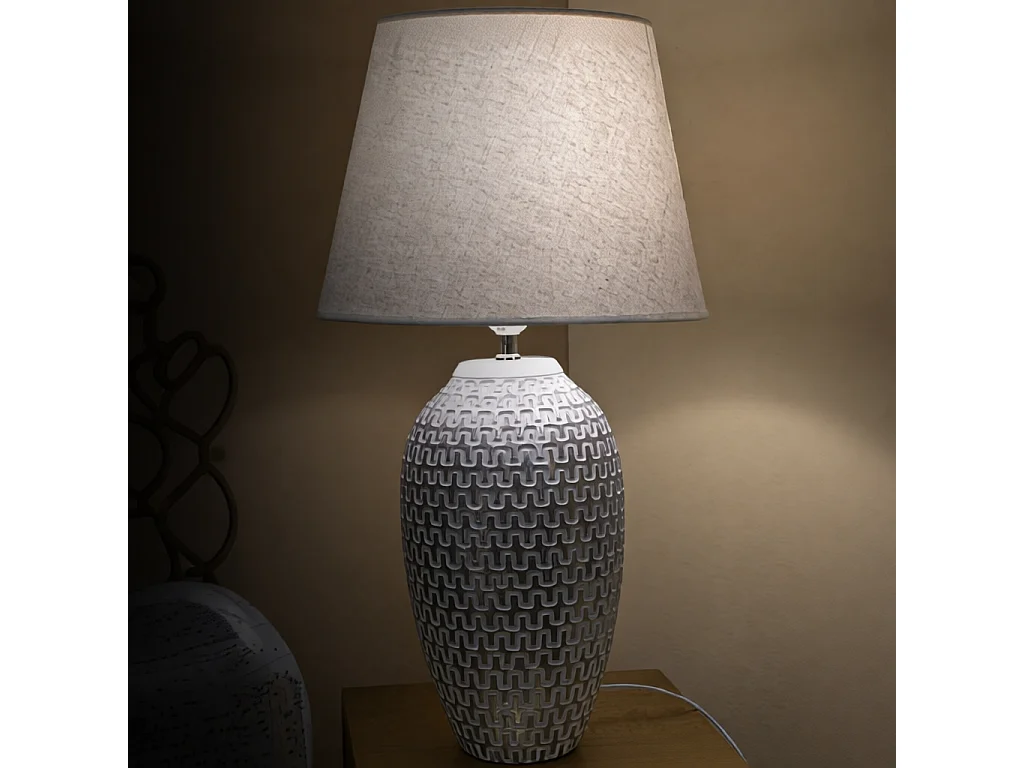 Lampa stołowa Wave, kolor srebrny, 35 x 35 x 65 cm, 1 x E27, max. 40 W, Mauro Ferretti