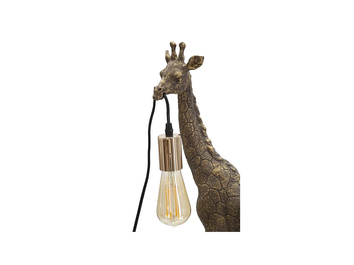 Lampada da tavolo in resina dorata giraffa cm 28x16x60