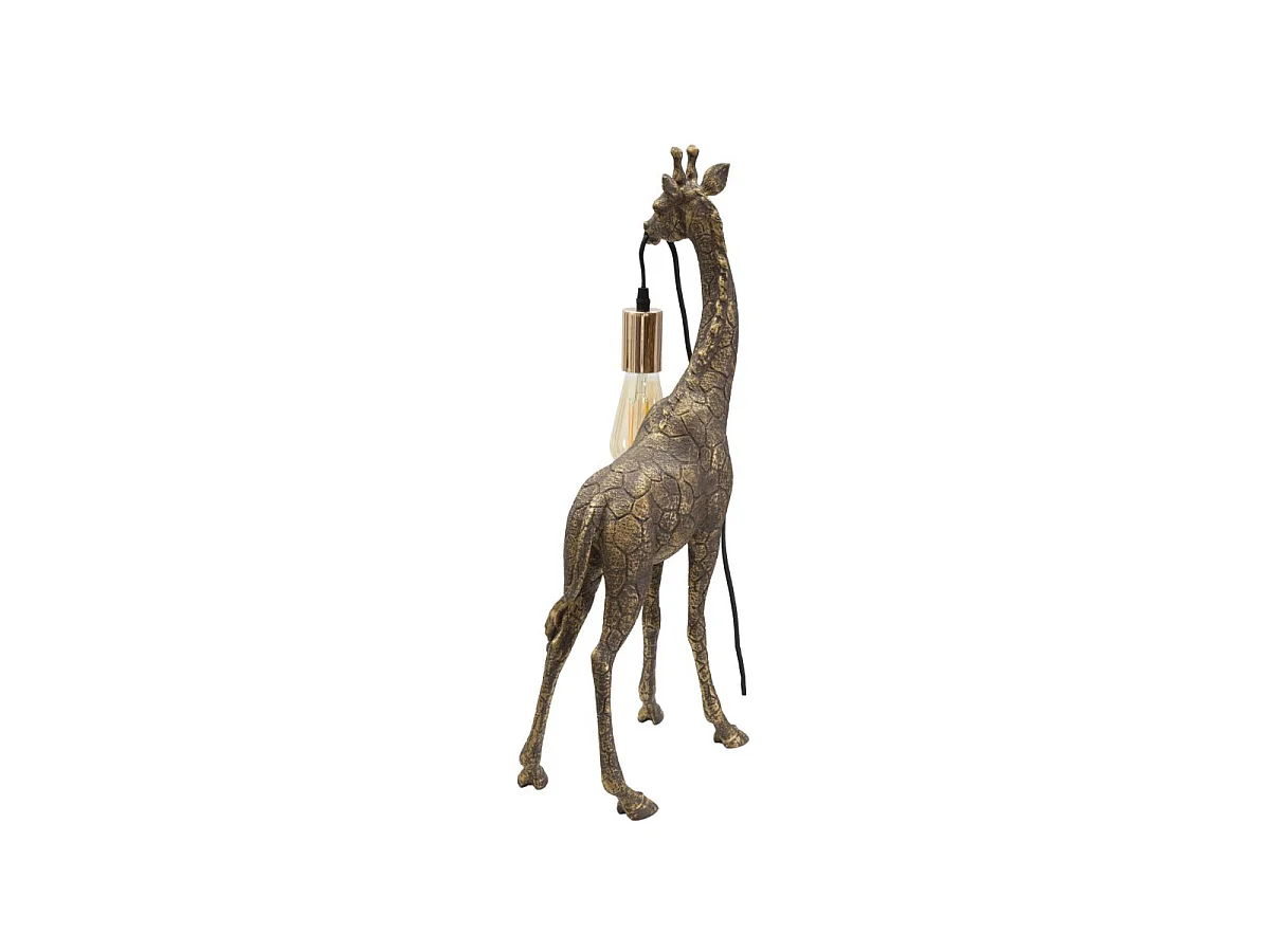 Lampada da tavolo in resina dorata giraffa cm 28x16x60