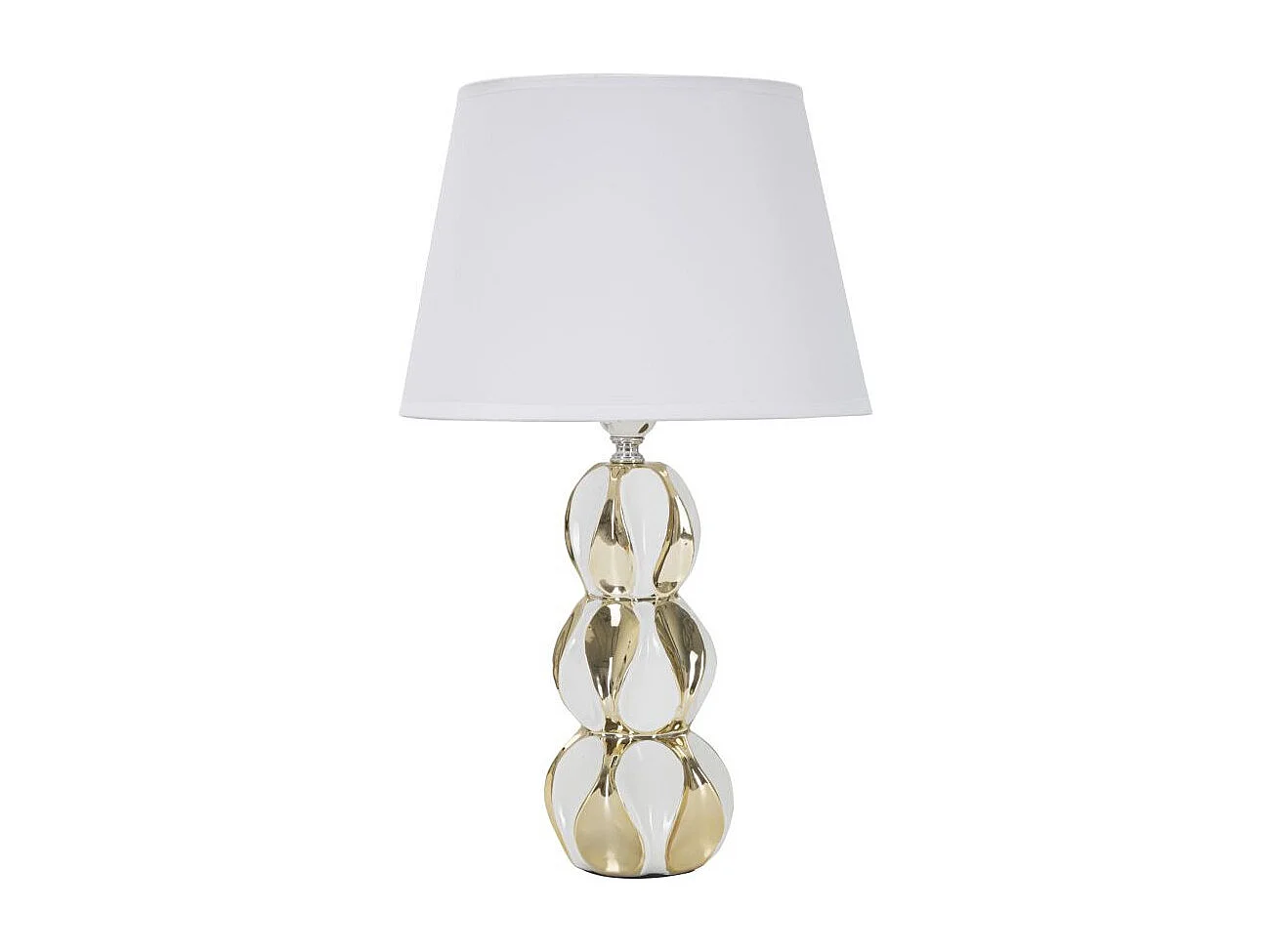 Lampe à Poser Design "Glam Balls" 46cm Blanc & Or