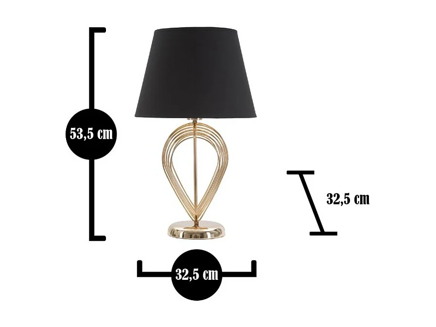 Lampe à Poser en Métal "Maxt" 53cm Or & Noir