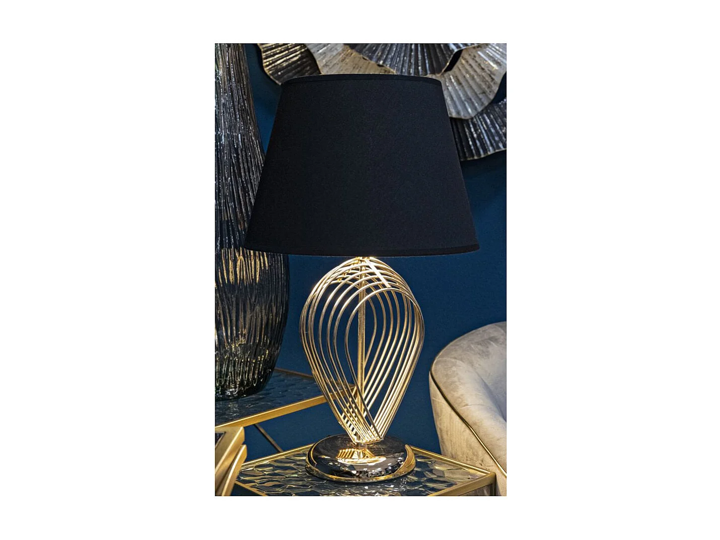 Lampe à Poser en Métal "Maxt" 53cm Or & Noir