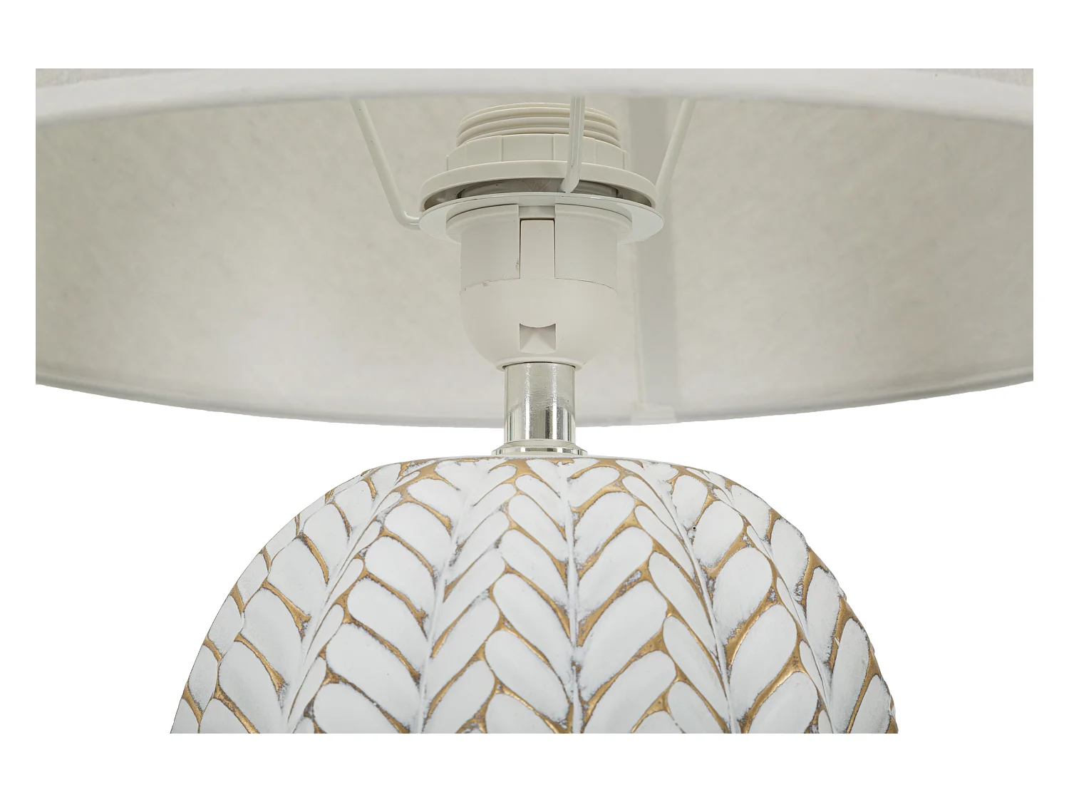 Lampe à Poser en Résine "Leaf" 65cm Blanc