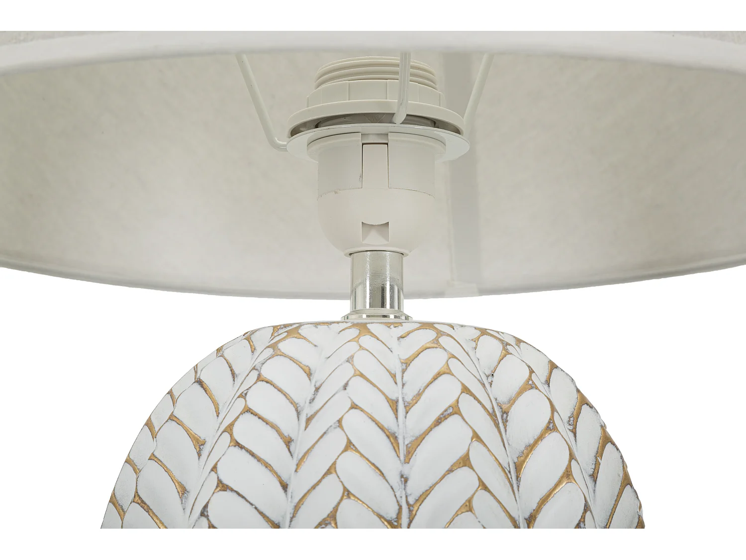 Lampe à Poser en Résine "Leaf" 65cm Blanc