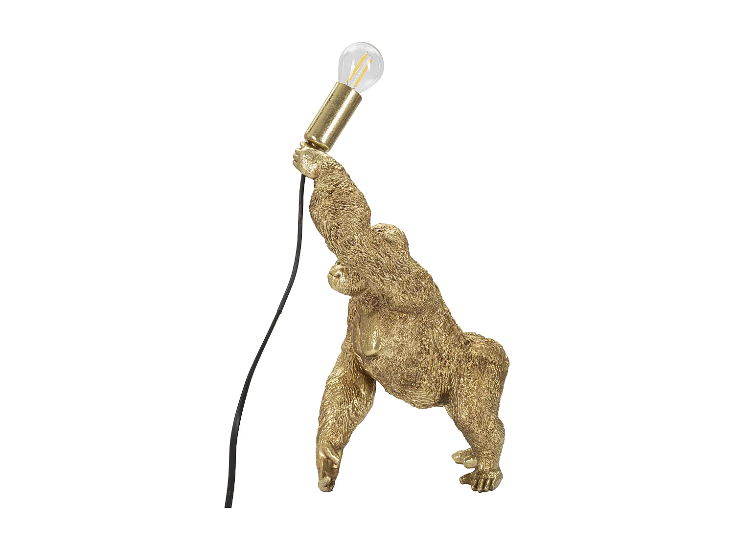 Lampe à Poser en Résine "Gorille" 40cm Or