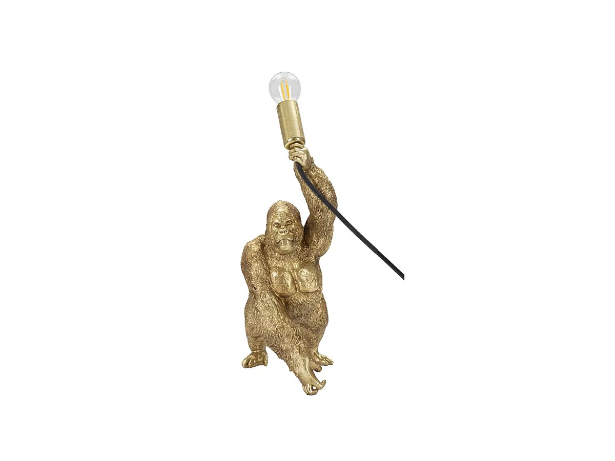 Lampe à Poser en Résine "Gorille" 40cm Or