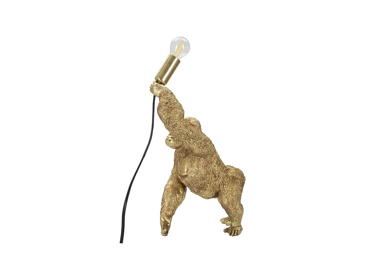 Lampe à Poser en Résine "Gorille" 40cm Or