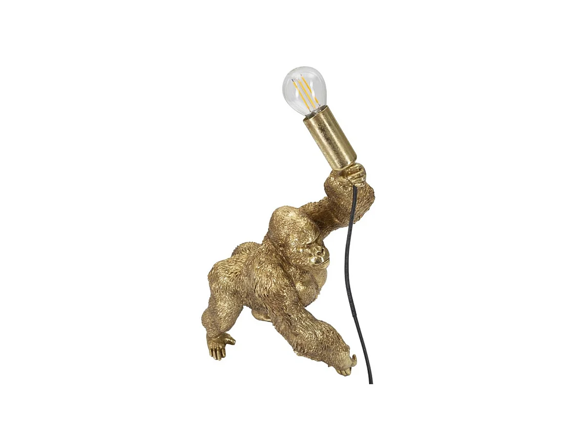 Lampe à Poser en Résine "Gorille" 40cm Or