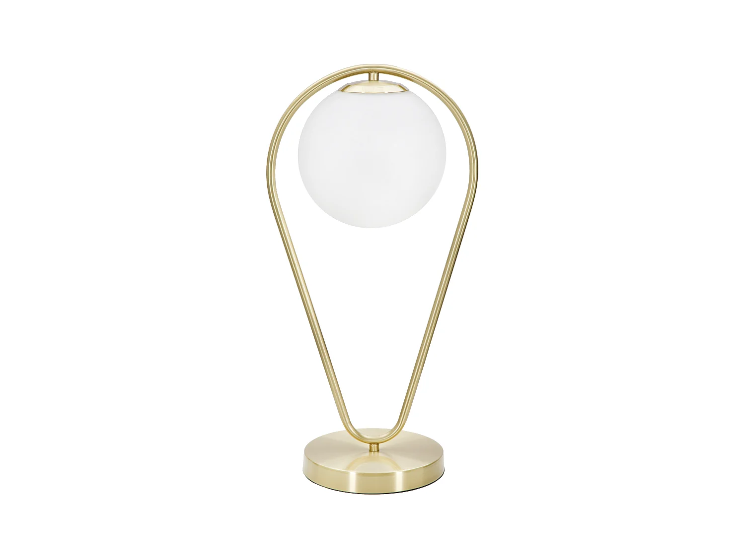 Lampe de Table GLAMY DROP - Design Élégant avec Sphère en Verre Blanc et Métal Doré - Dimensions 25x18x50 cm - Matériaux Fer et Verre
