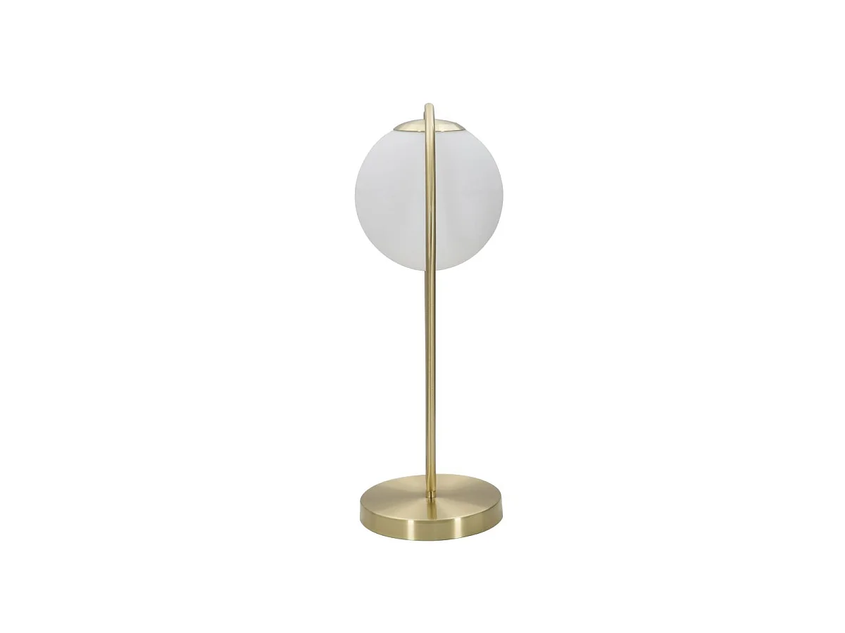 Lampe à Poser Sphère "Glamy Drop" 50cm Blanc & Or