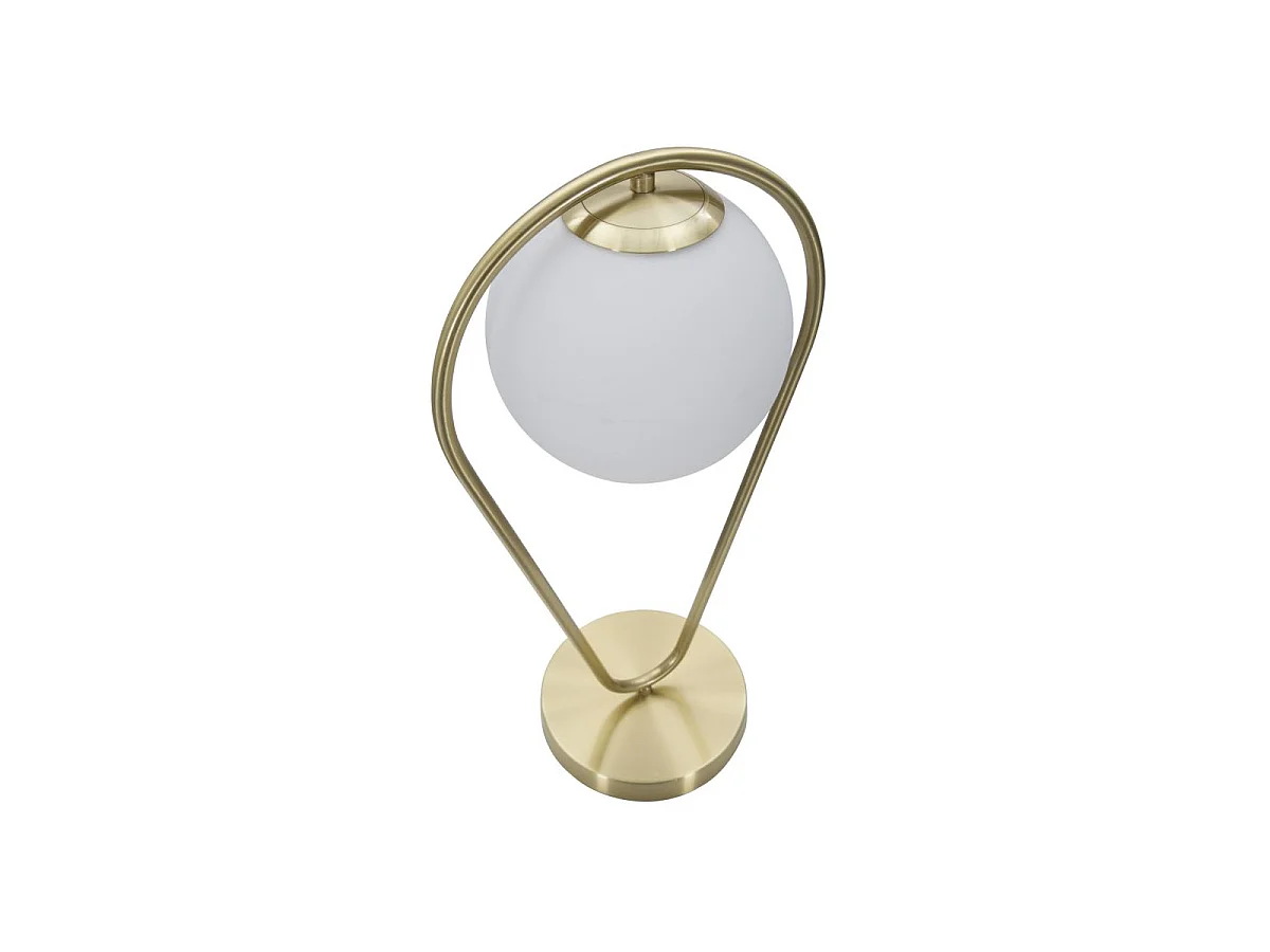 Lampe à Poser Sphère "Glamy Drop" 50cm Blanc & Or