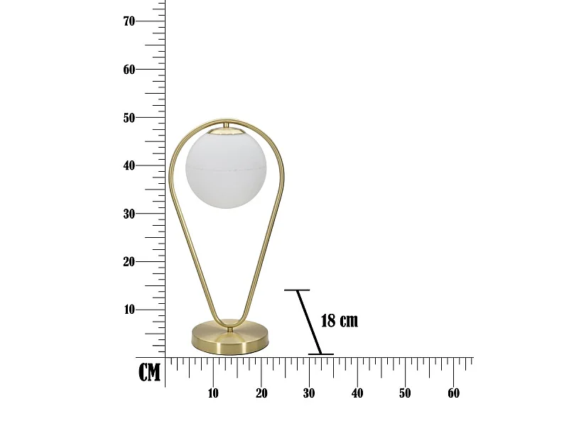 Lampe à Poser Sphère "Glamy Drop" 50cm Blanc & Or