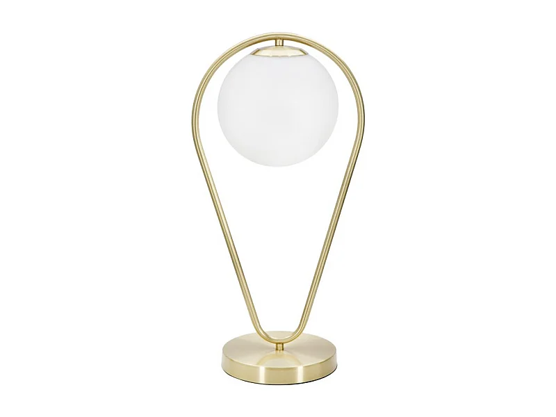 Lampe à Poser Sphère "Glamy Drop" 50cm Blanc & Or