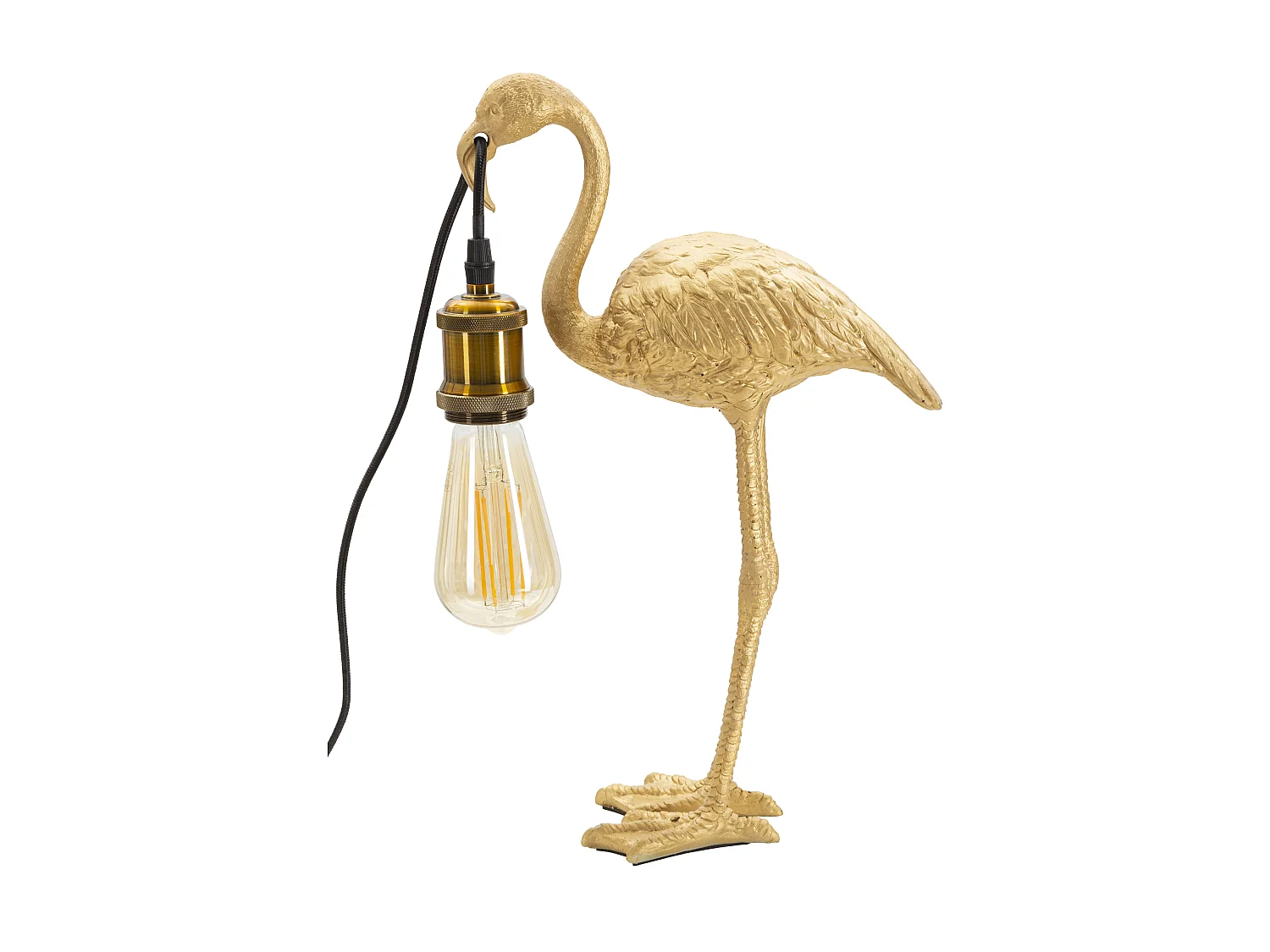 Lampe à Poser en Résine "Flamant Rose" 39cm Or
