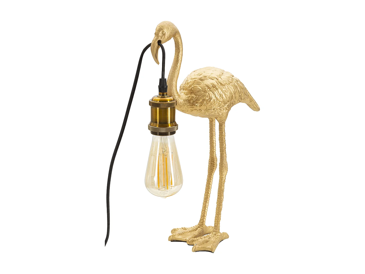 Lampe à Poser en Résine "Flamant Rose" 39cm Or