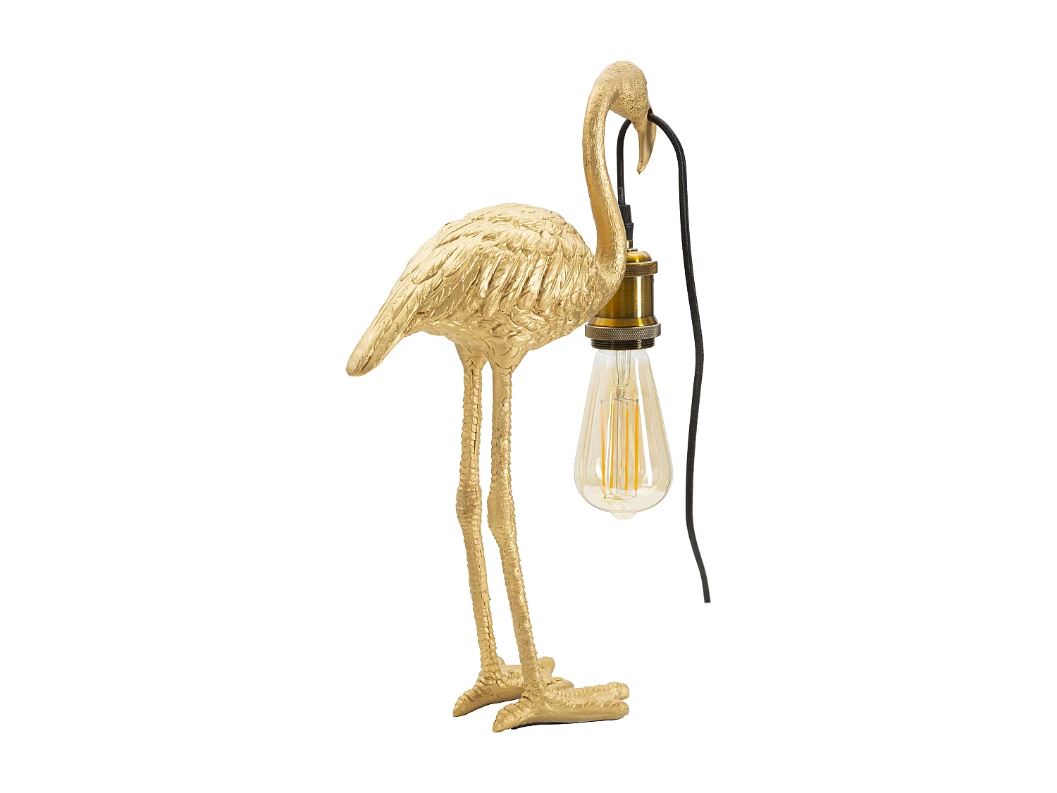 Lampe à Poser en Résine "Flamant Rose" 39cm Or