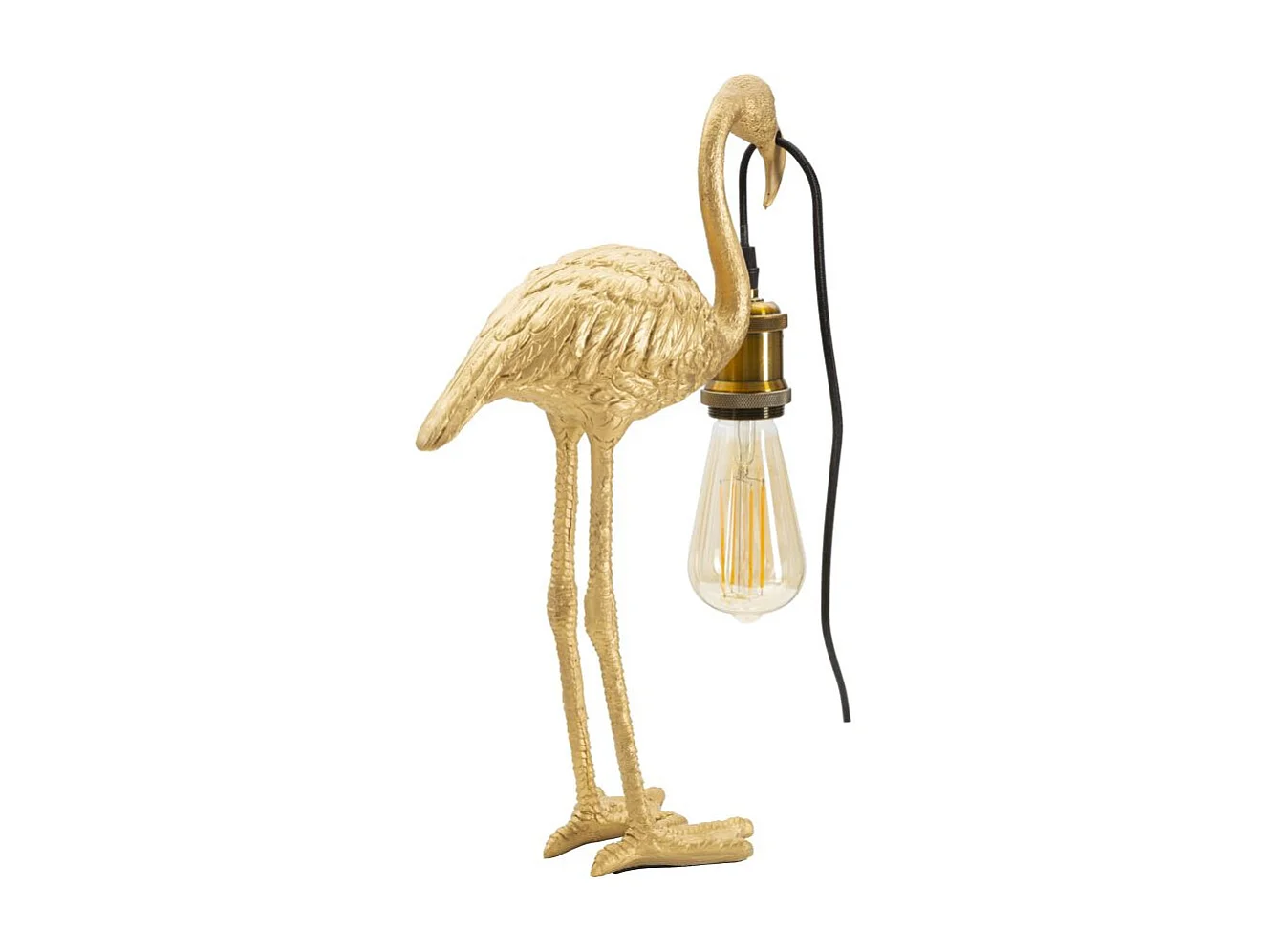 Lampe à Poser en Résine "Flamant Rose" 39cm Or