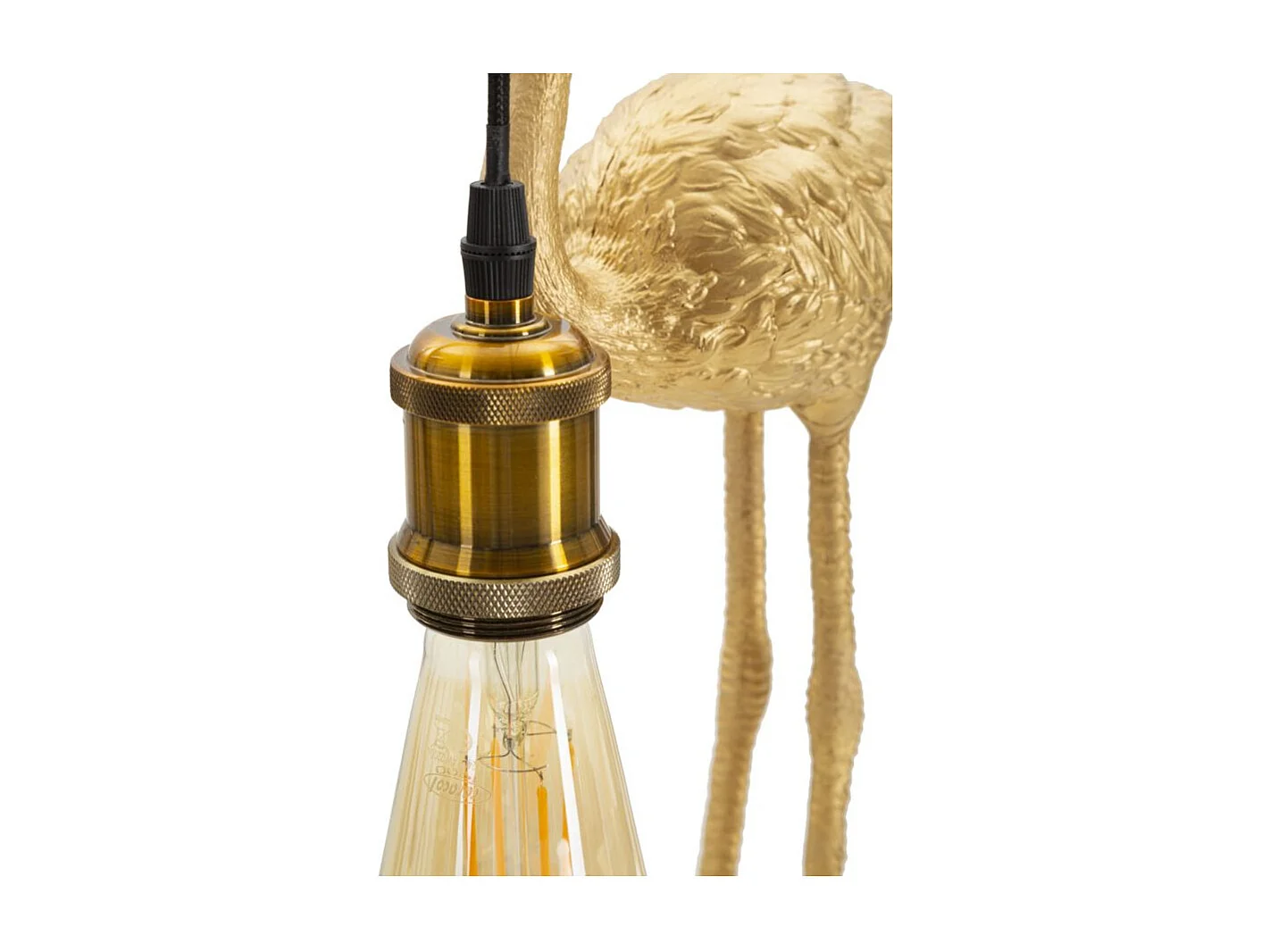 Lampe à Poser en Résine "Flamant Rose" 39cm Or