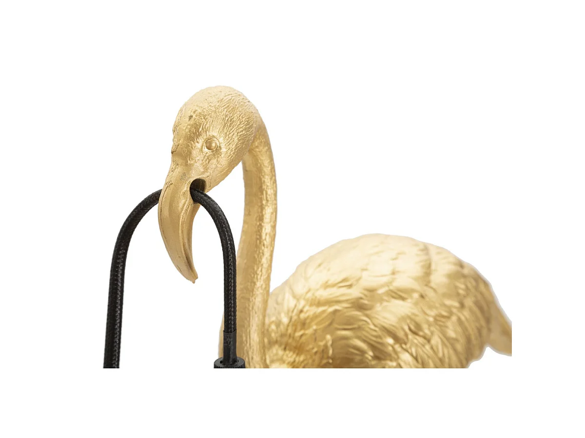 Lampe à Poser en Résine "Flamant Rose" 39cm Or