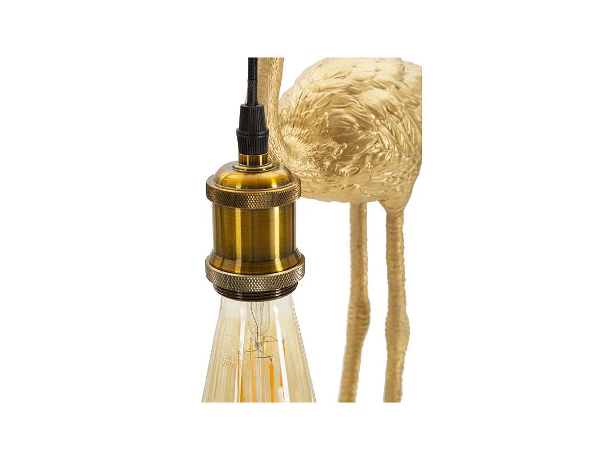 Lampe à Poser en Résine "Flamant Rose" 39cm Or