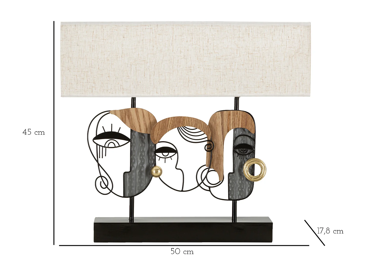 Lampe à Poser en Métal "Picassy Plus" 50cm Multicolore