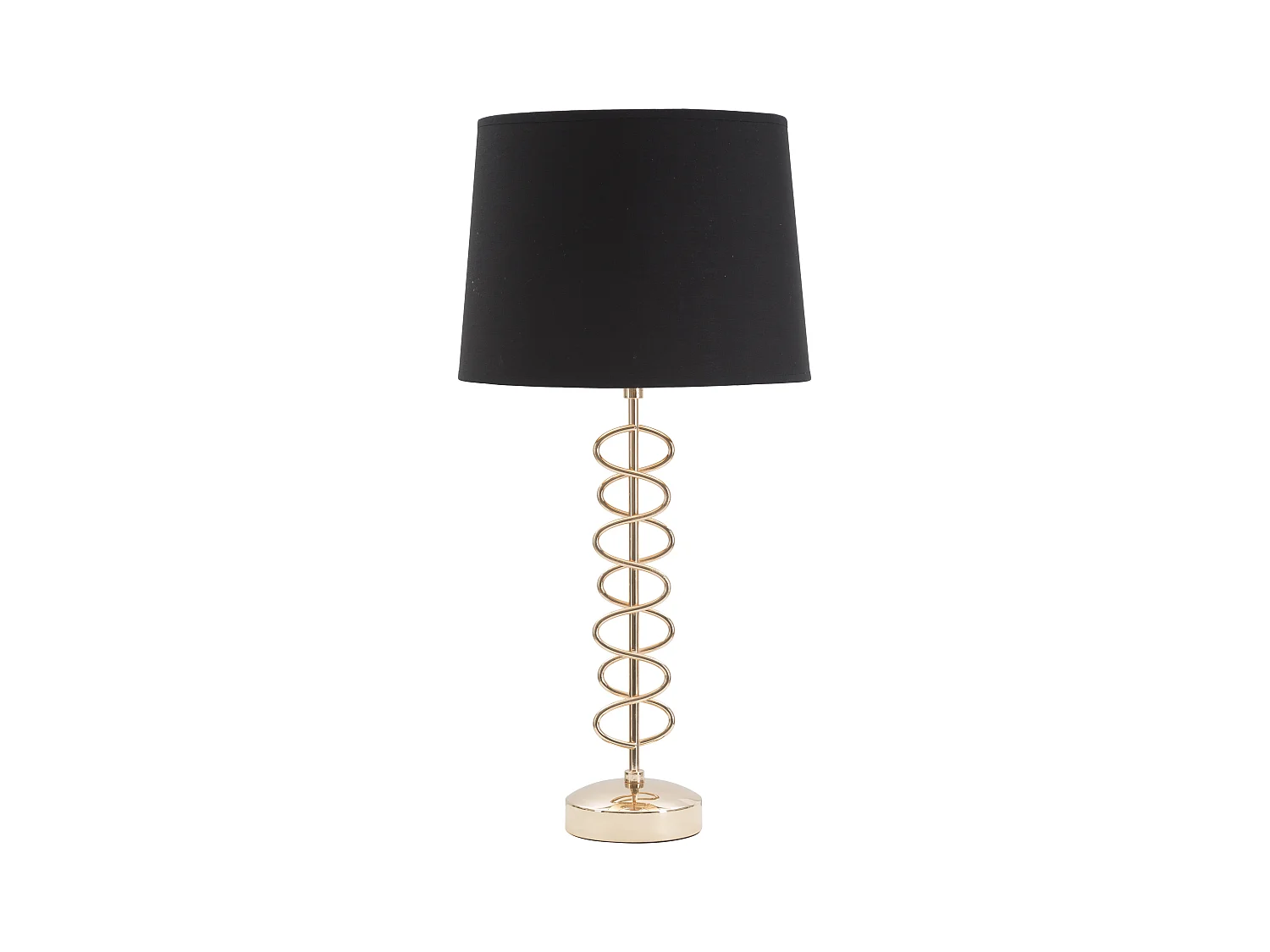 Lampe de table en métal doré avec abat-jour noir Ø cm 30x61,5