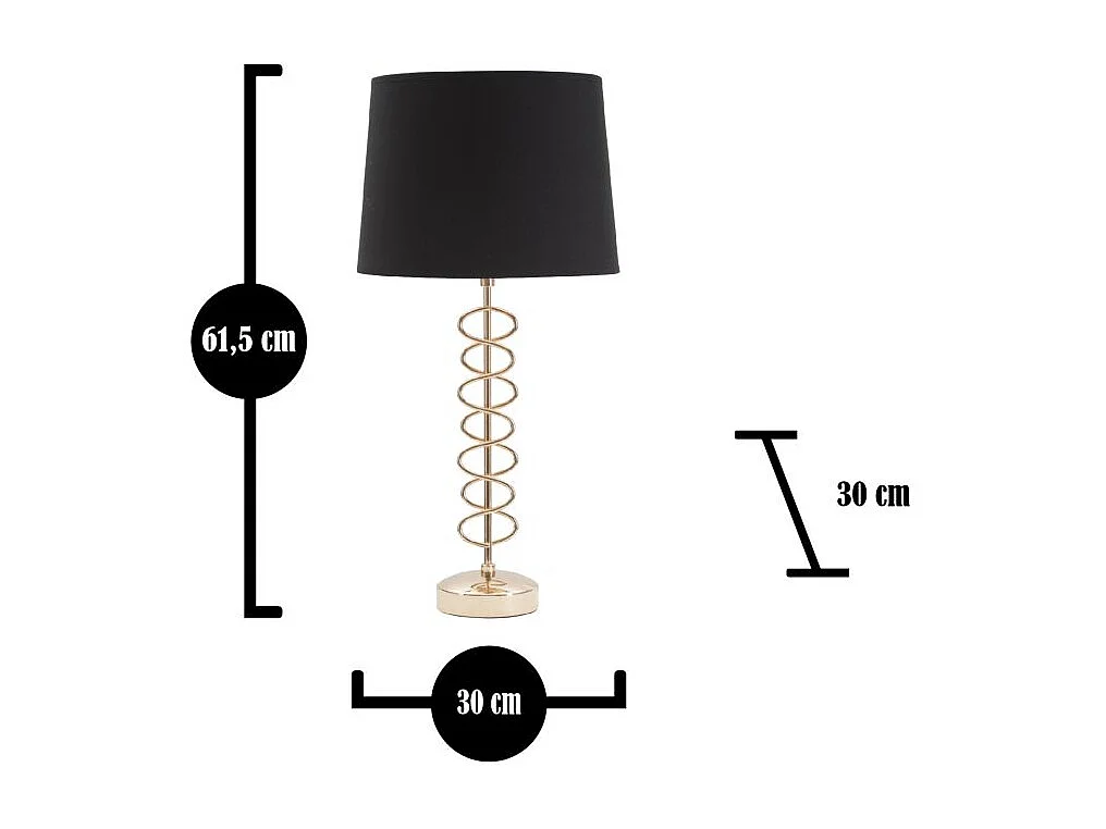 Lampe à Poser en Métal "X" 61cm Or & Noir