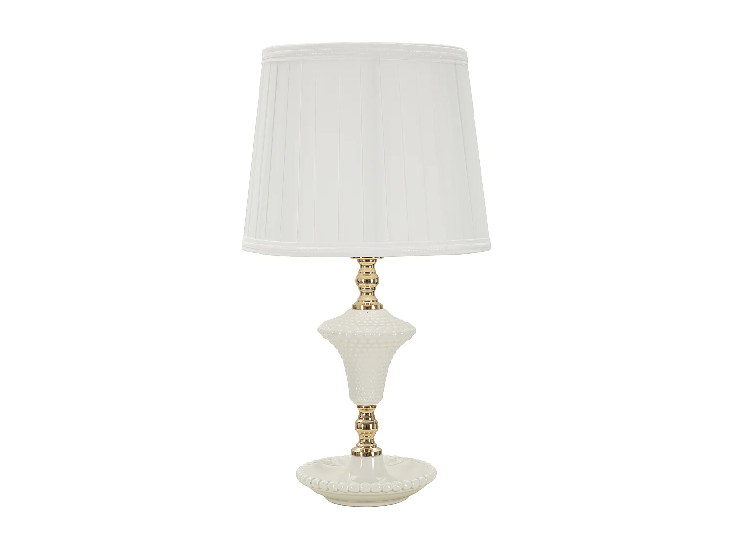 Lampe à Poser en Céramique "Caserta" 45cm Blanc & Or