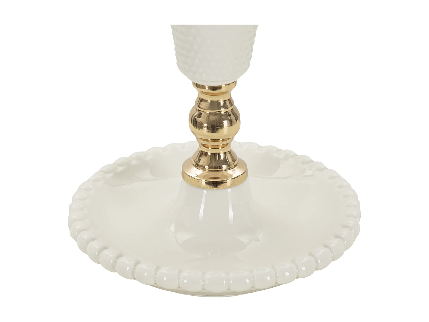 Lampe à Poser en Céramique "Caserta" 45cm Blanc & Or