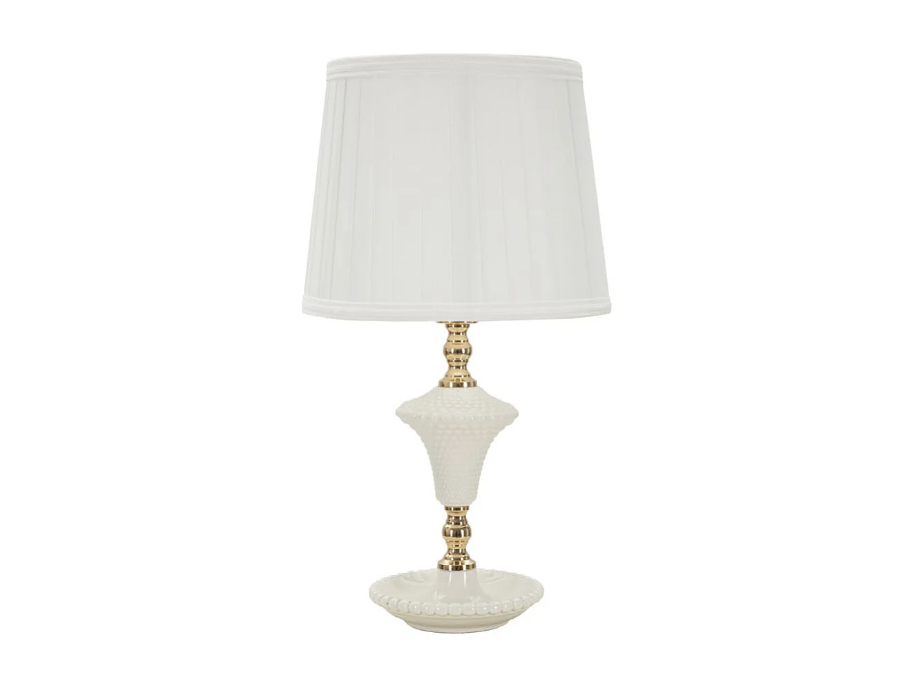 Lampe à Poser en Céramique "Caserta" 45cm Blanc & Or