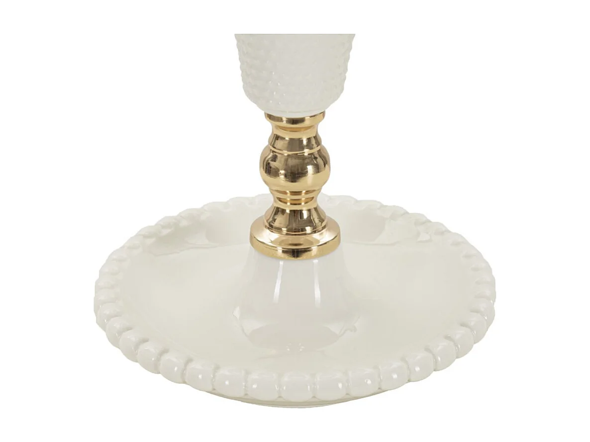 Lampe à Poser en Céramique "Caserta" 45cm Blanc & Or
