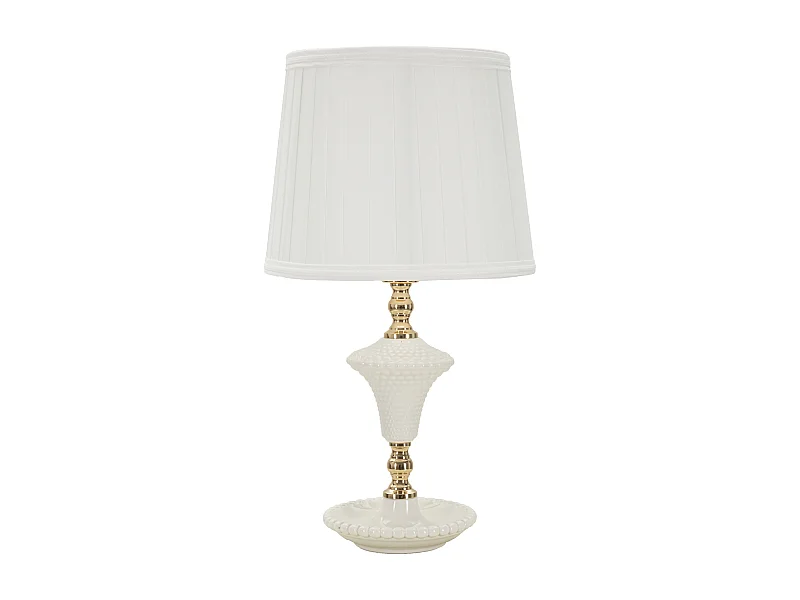 Lampe à Poser en Céramique "Caserta" 45cm Blanc & Or