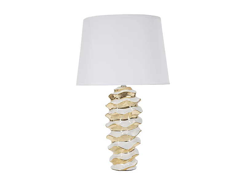 Lampe à Poser en Céramique "Space" 53cm Blanc & Or