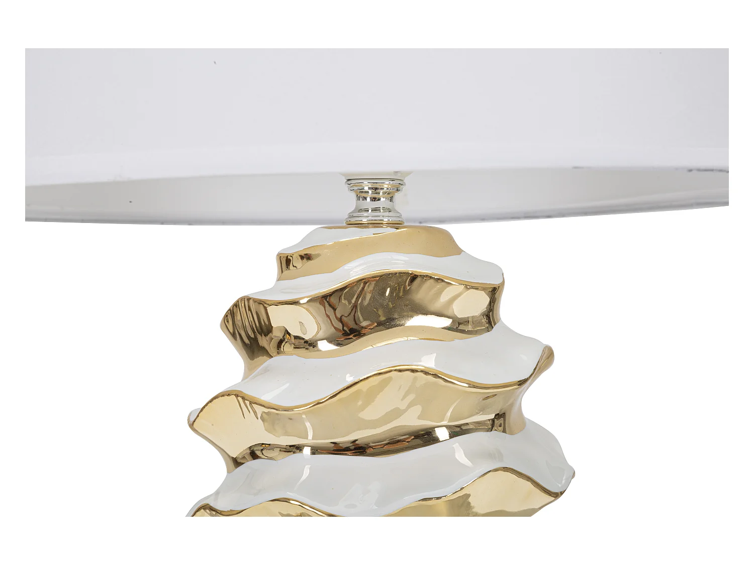 Lampe à Poser en Céramique "Space" 53cm Blanc & Or