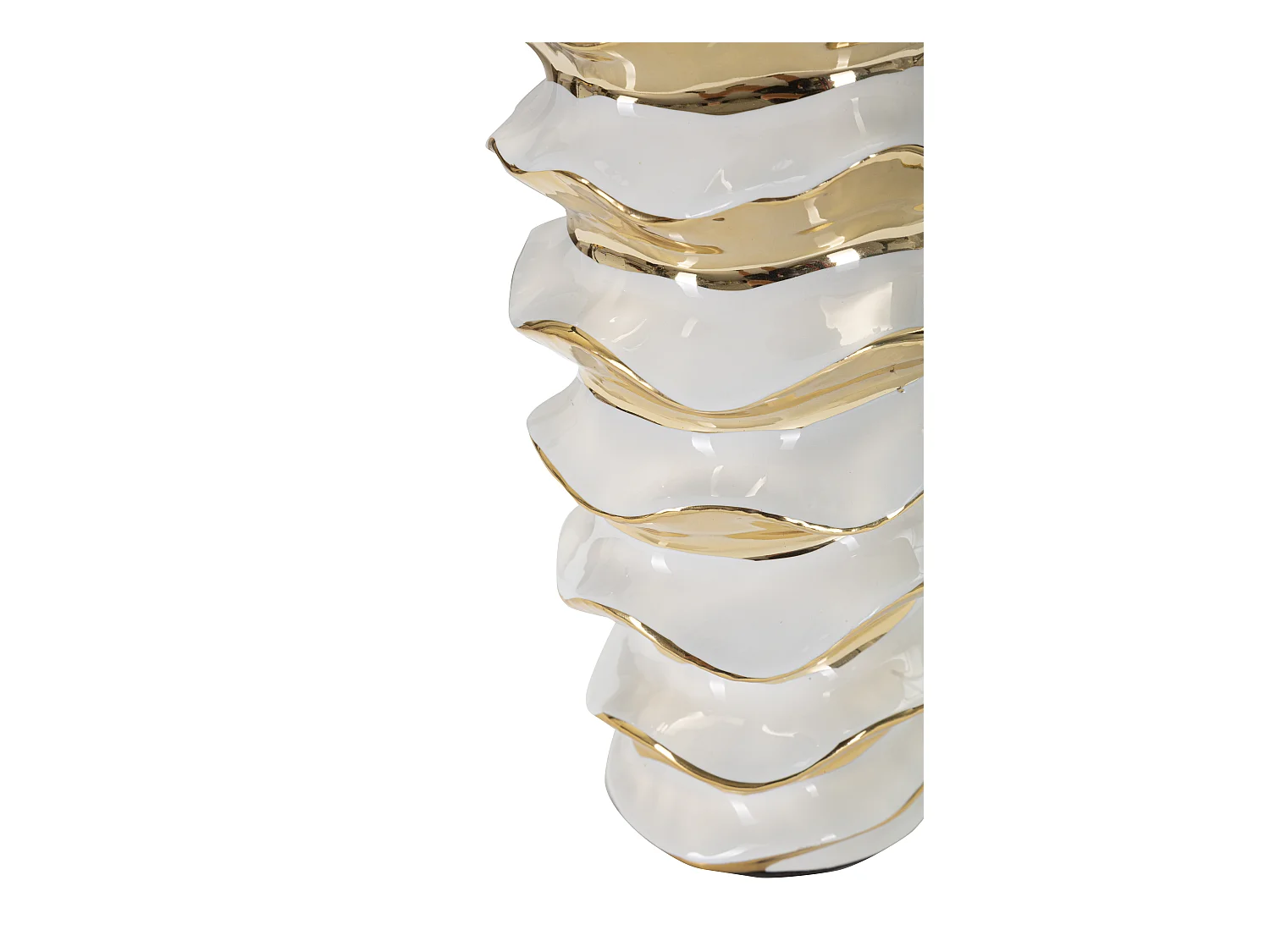 Lampe à Poser en Céramique "Space" 53cm Blanc & Or