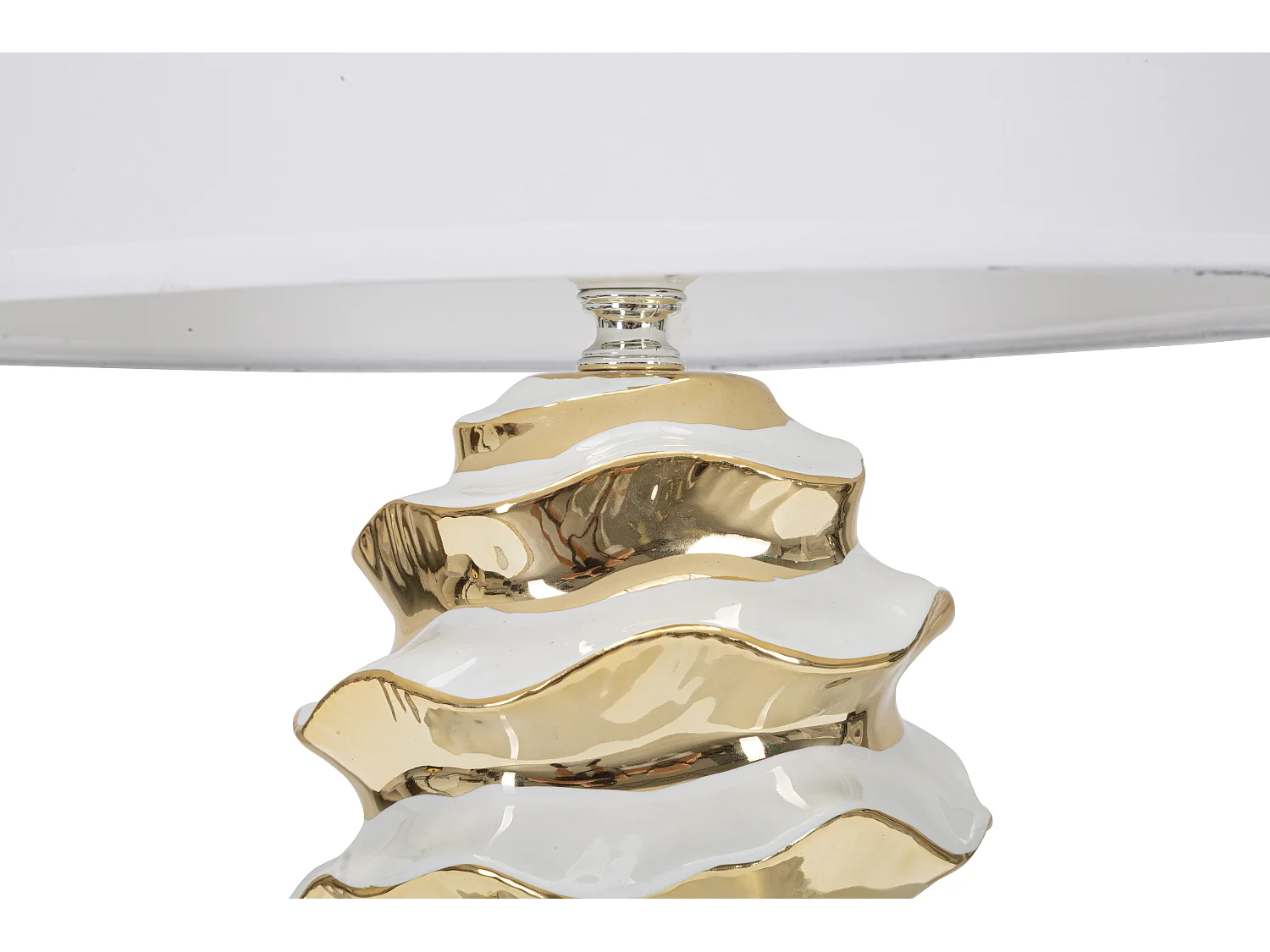 Lampe à Poser en Céramique "Space" 53cm Blanc & Or