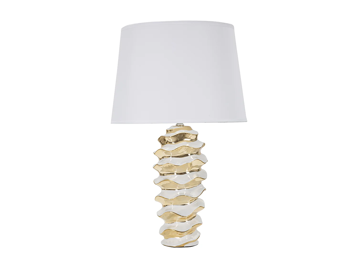 Lampe à Poser en Céramique "Space" 53cm Blanc & Or