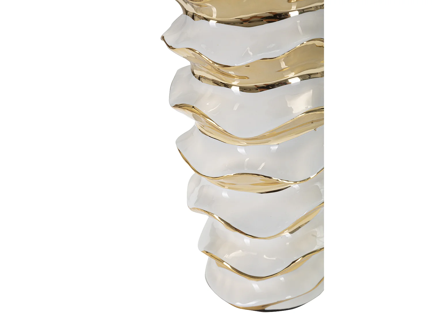 Lampe à Poser en Céramique "Space" 53cm Blanc & Or