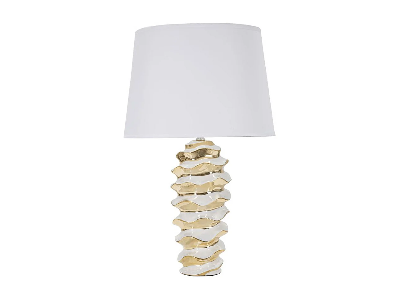 Lampe à Poser en Céramique "Space" 53cm Blanc & Or