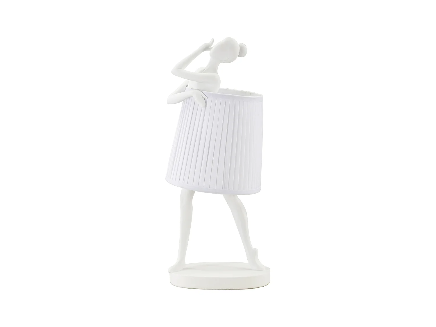 Lampe de Table Ballet en Résine, Forme Ballerine avec Abat-Jour Blanc, Ø 29x25x62,5 cm