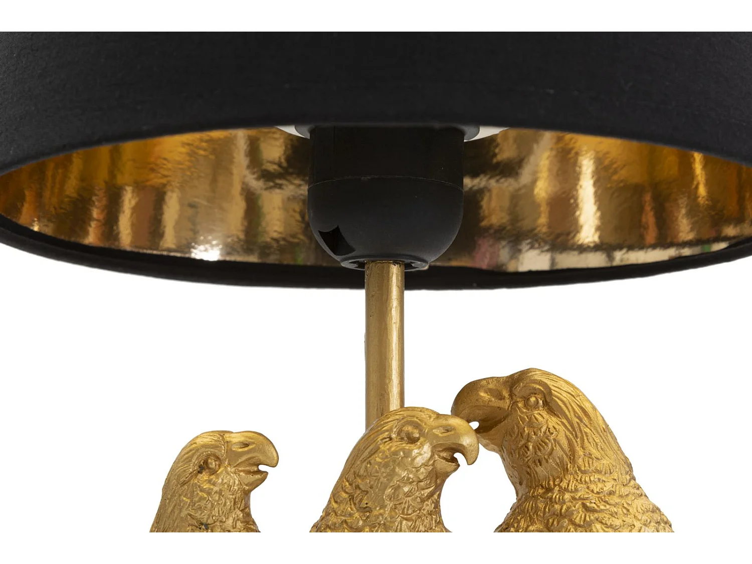 Lampe à Poser Design "Perroquets" 39cm Or & Noir
