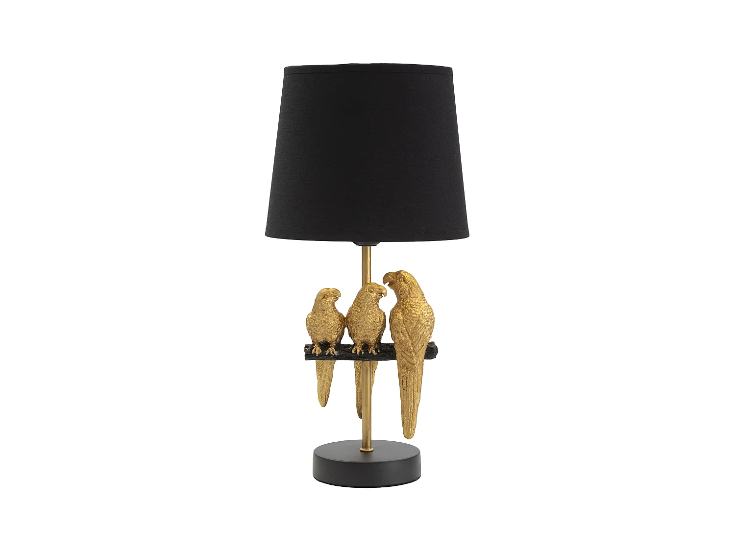 Lampe à Poser Design "Perroquets" 39cm Or & Noir