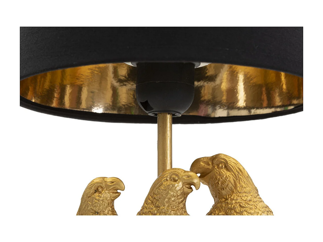 Lampe à Poser Design "Perroquets" 39cm Or & Noir