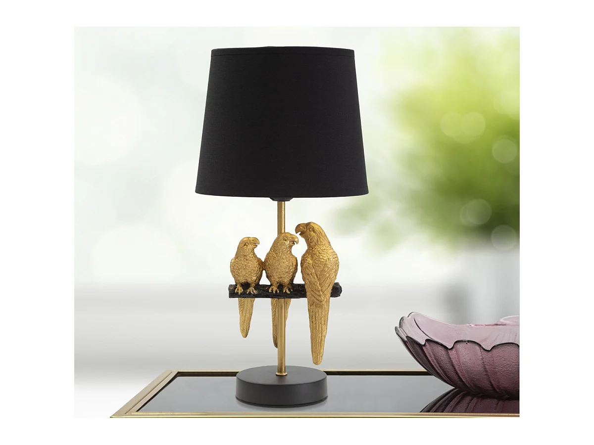 Lámpara de mesita de noche con pantalla de tela Pappagalli 40