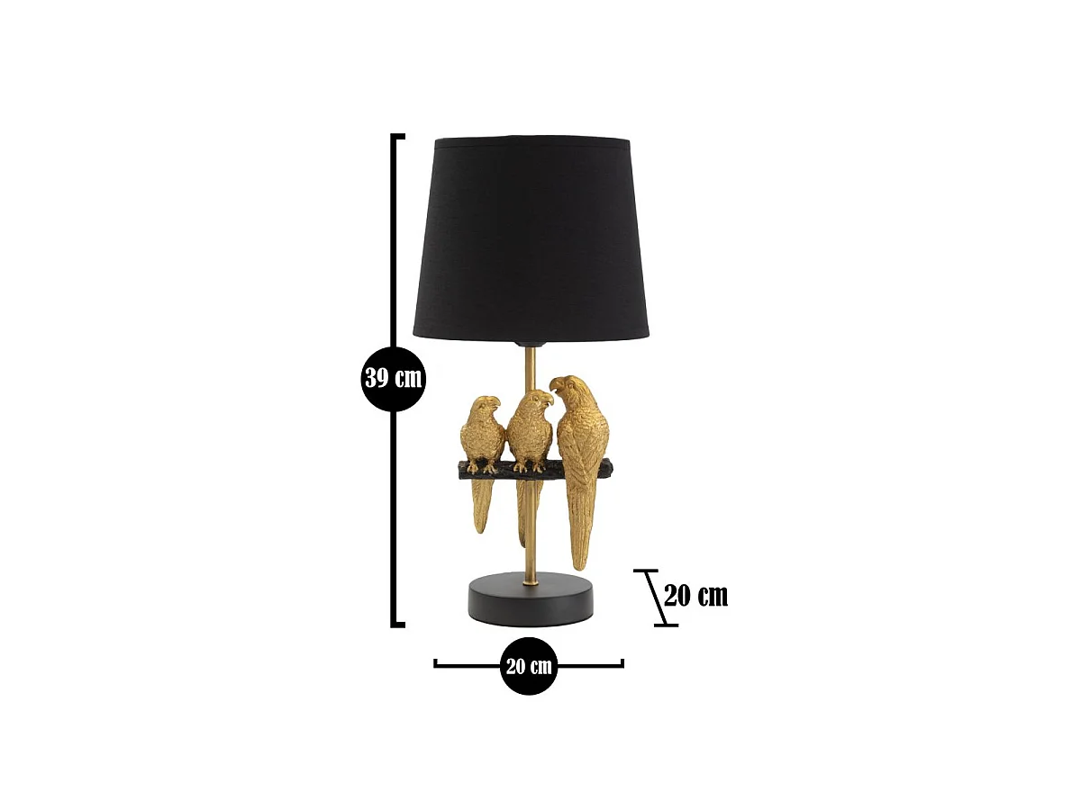 Lámpara de mesita de noche con pantalla de tela Pappagalli 40