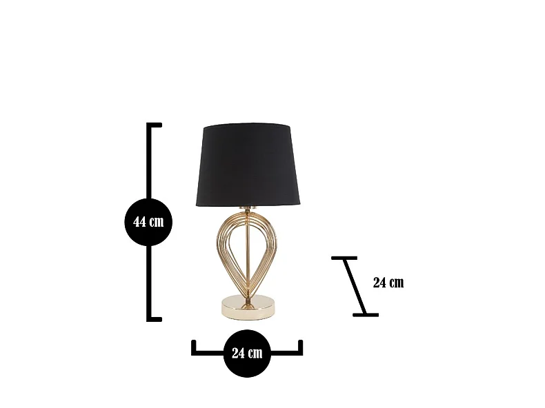 Lampe à Poser en Métal "Maxt" 44cm Or & Noir