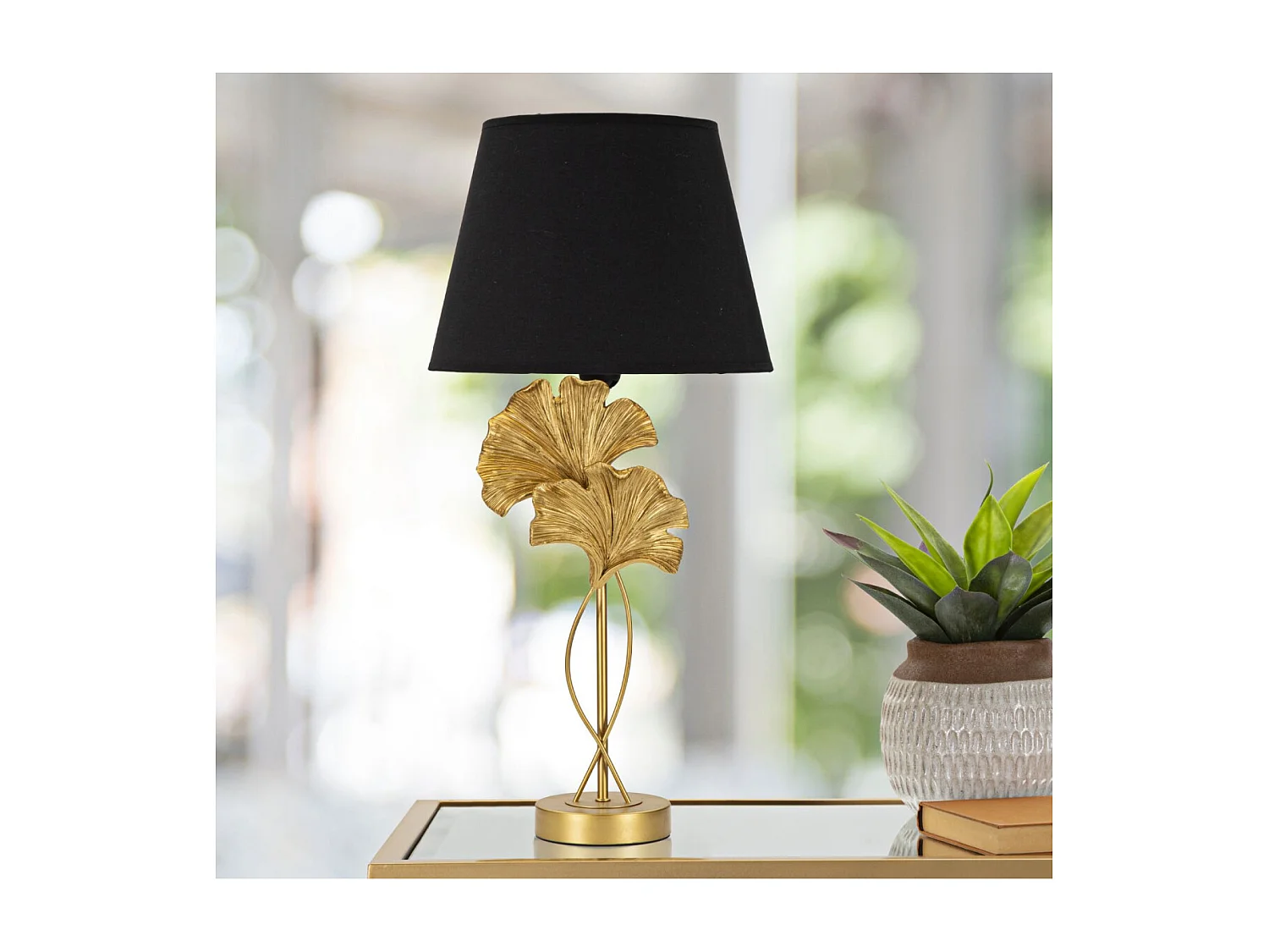 Lampe à Poser Design "Flow" 63cm Or & Noir