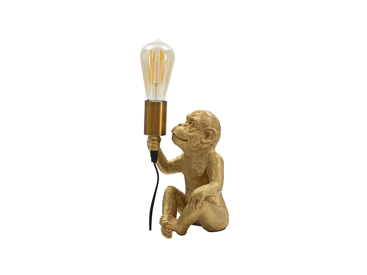 Lampe à Poser en Résine "Monkey" 25cm Or